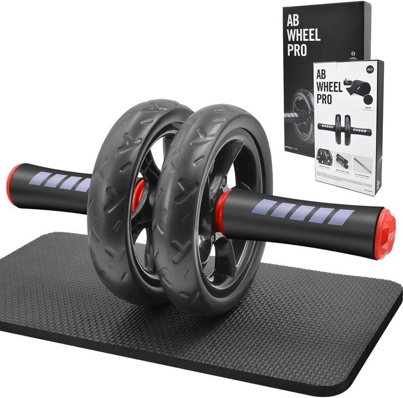 FEELCAT Ab roller wheel with knee pad for abdominal exercise core workout weight loss no noise easy to assembling light weight perfect home gym equipment for men & women - Image 1
